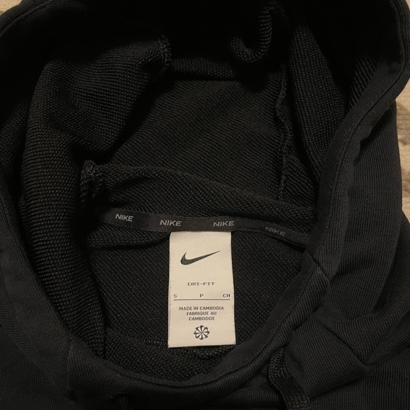 Black & White Nike Swoosh Dri-Fit Hoodie Perfect for Workout Or Sweating - Picture 2 of 2